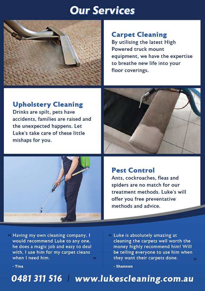 Carpet Cleaning Gympie Luke's Carpet Cleaning and Pest Control